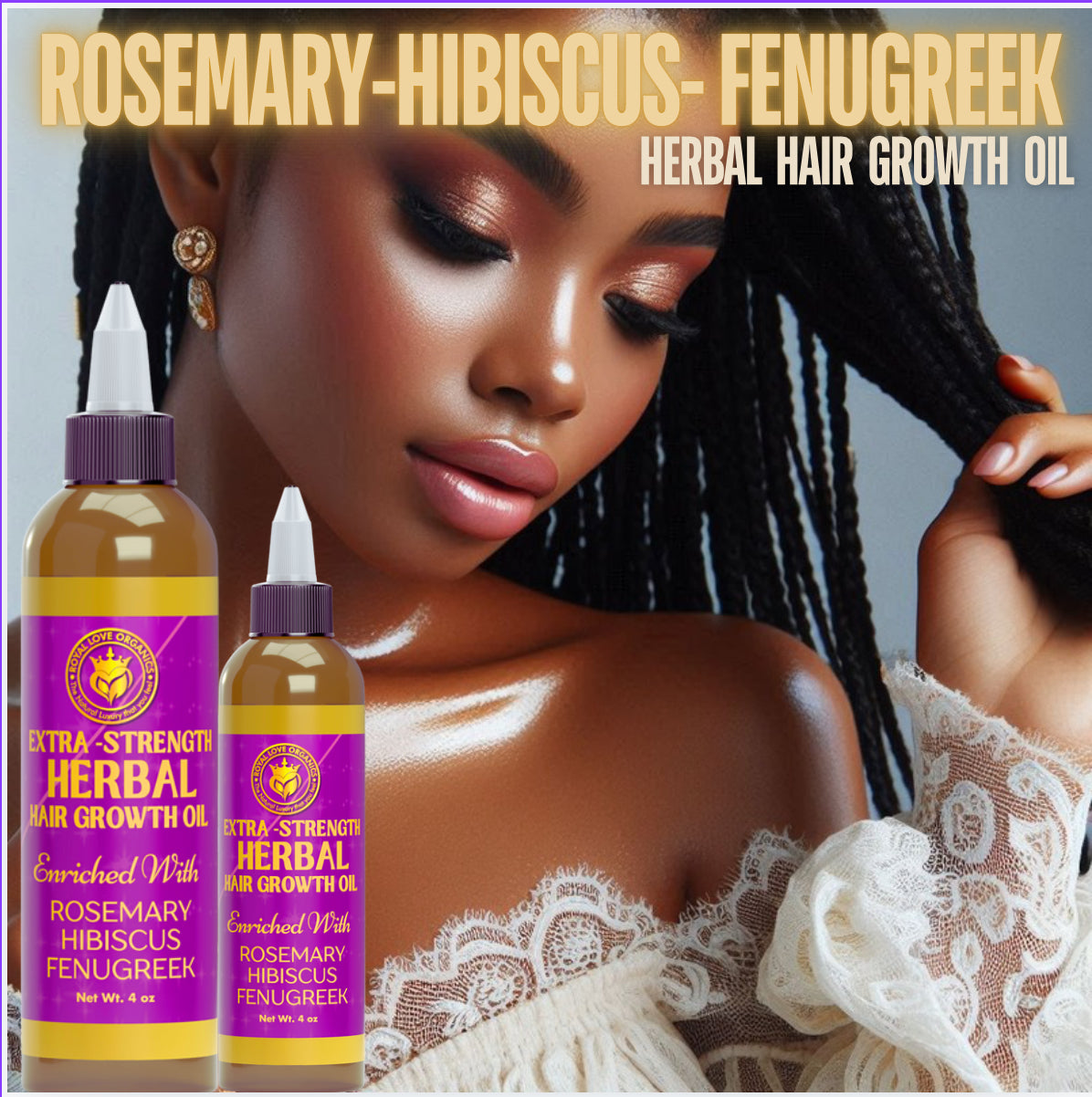 Rosemary+Fenugreek+Hibiscus Herbal Hair Growth Oil | Extra Strength